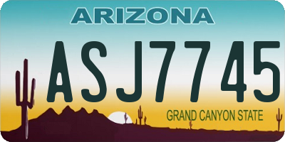 AZ license plate ASJ7745