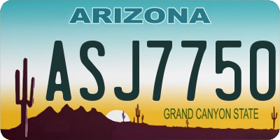 AZ license plate ASJ7750
