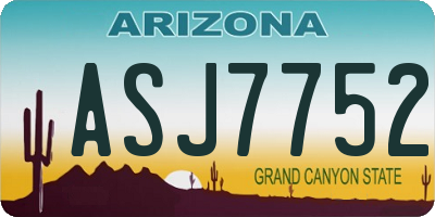AZ license plate ASJ7752