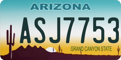 AZ license plate ASJ7753