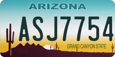 AZ license plate ASJ7754