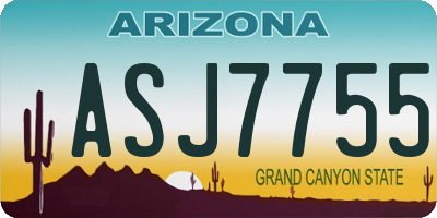 AZ license plate ASJ7755