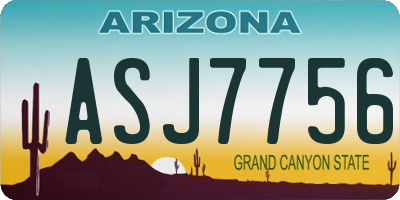 AZ license plate ASJ7756