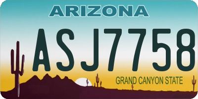 AZ license plate ASJ7758