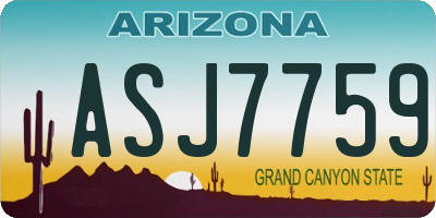 AZ license plate ASJ7759