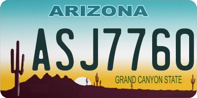 AZ license plate ASJ7760