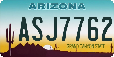 AZ license plate ASJ7762