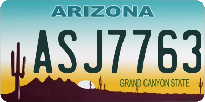 AZ license plate ASJ7763