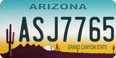 AZ license plate ASJ7765
