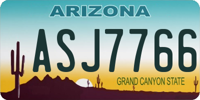 AZ license plate ASJ7766