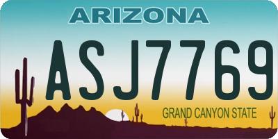 AZ license plate ASJ7769