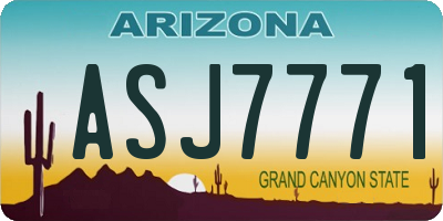 AZ license plate ASJ7771