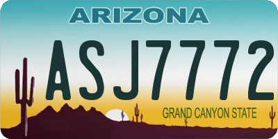 AZ license plate ASJ7772