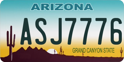 AZ license plate ASJ7776