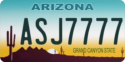 AZ license plate ASJ7777