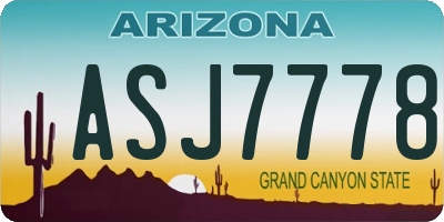 AZ license plate ASJ7778