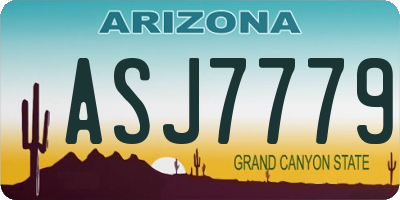 AZ license plate ASJ7779