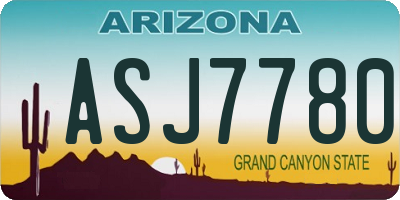 AZ license plate ASJ7780