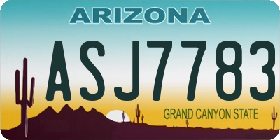 AZ license plate ASJ7783