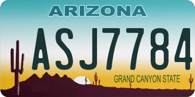 AZ license plate ASJ7784