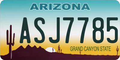 AZ license plate ASJ7785