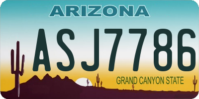 AZ license plate ASJ7786