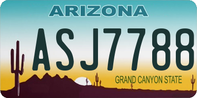 AZ license plate ASJ7788
