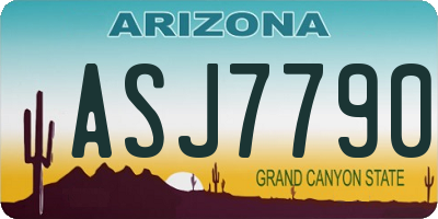AZ license plate ASJ7790