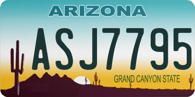 AZ license plate ASJ7795