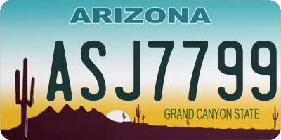 AZ license plate ASJ7799
