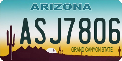 AZ license plate ASJ7806
