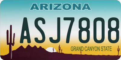 AZ license plate ASJ7808