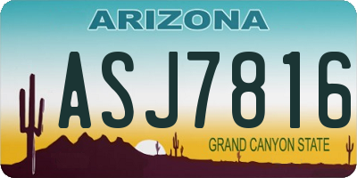 AZ license plate ASJ7816