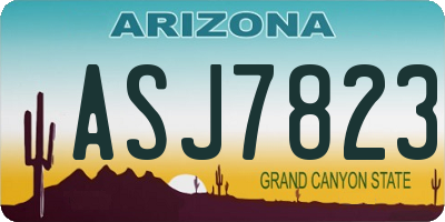 AZ license plate ASJ7823