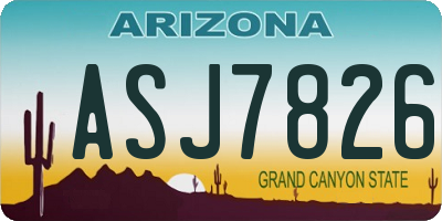 AZ license plate ASJ7826