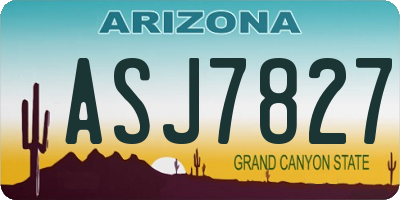 AZ license plate ASJ7827