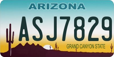 AZ license plate ASJ7829