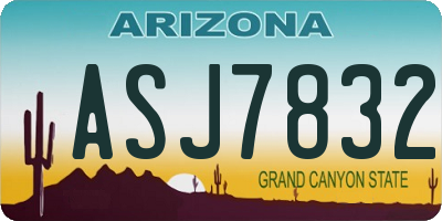 AZ license plate ASJ7832