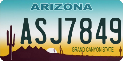 AZ license plate ASJ7849