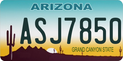 AZ license plate ASJ7850