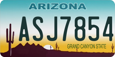 AZ license plate ASJ7854