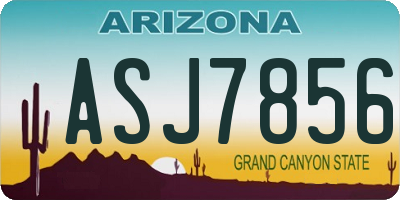 AZ license plate ASJ7856