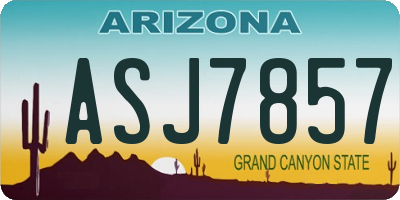 AZ license plate ASJ7857