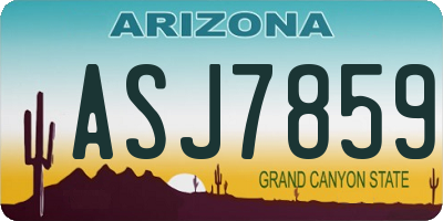 AZ license plate ASJ7859