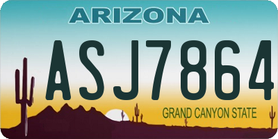 AZ license plate ASJ7864