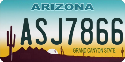AZ license plate ASJ7866