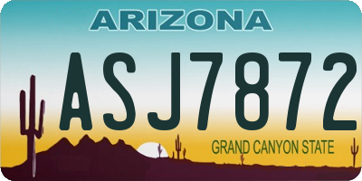 AZ license plate ASJ7872