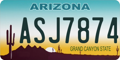 AZ license plate ASJ7874