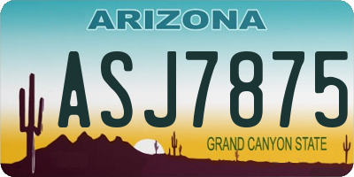 AZ license plate ASJ7875