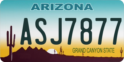 AZ license plate ASJ7877